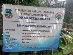 Pembangunan Rabat Beton di Desa Mekar Sari, Diduga Asal-Asalan
