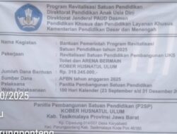 LSM Penjara menilai lemahnya pengawasan dari Dinas Pendidikan Kabupaten Tasikmalaya dari Progran Revitalisasi satuan pendidikan tahun 2025 yang digulirkan Pemerintah Kembali menjadi sorotan